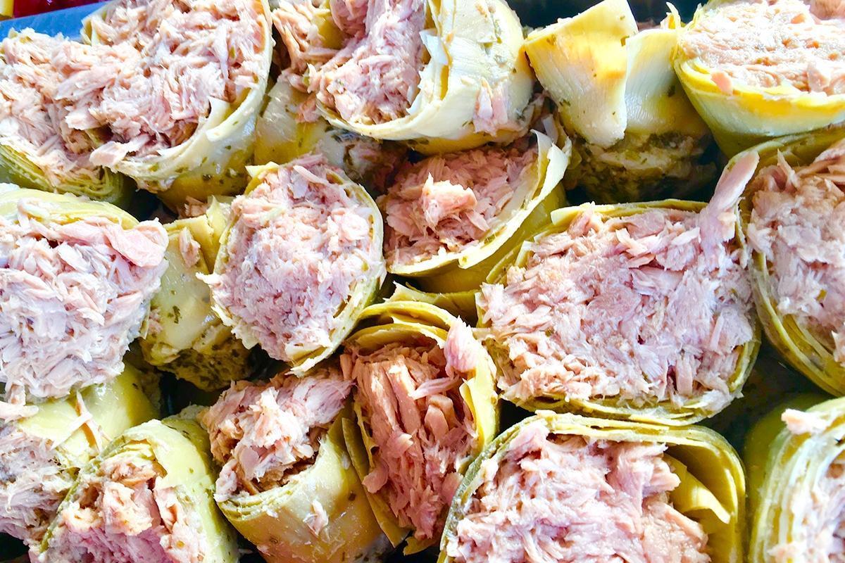 alcachofas gourmet rellenas de atún